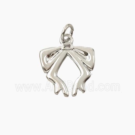 Copper Bowknot Pendant Platinum Plated