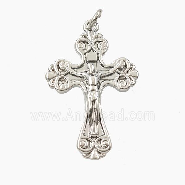Copper Crucifix Cross Pendant Jesus Platinum Plated
