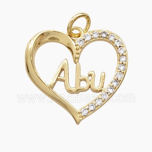 Copper Pendant Pave Zircon, Gold Plated