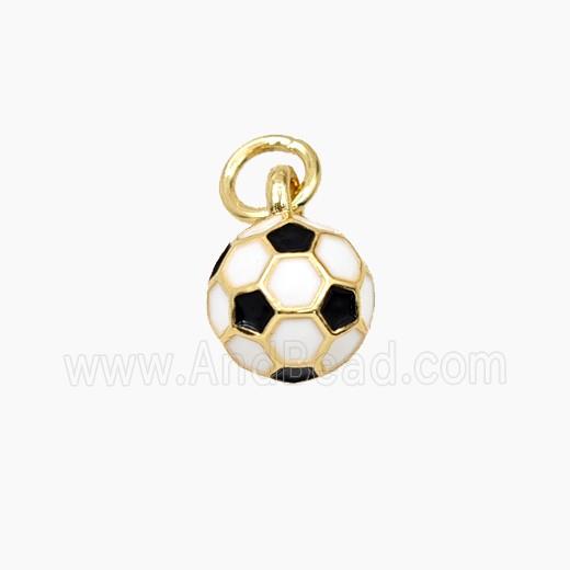 Copper Football Pendant Enamel Sports Gold Plated