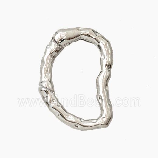 Copper Carabiner Clasp Hammered Platinum Plated