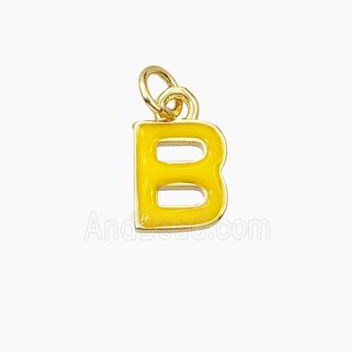 Copper Letter-B Pendant Enamel Gold Plated