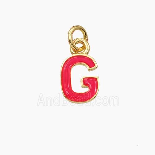 Copper Letter-G Pendant Enamel Gold Plated