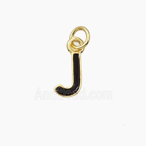Copper Letter-J Pendant Enamel Gold Plated