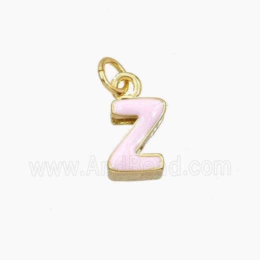 Copper Letter-Z Pendant Enamel Gold Plated