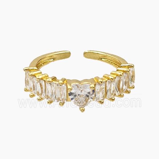 Copper Rings Pave Zirconia Gold Plated
