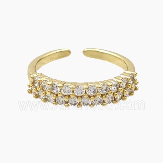Copper Rings Pave Zirconia Gold Plated