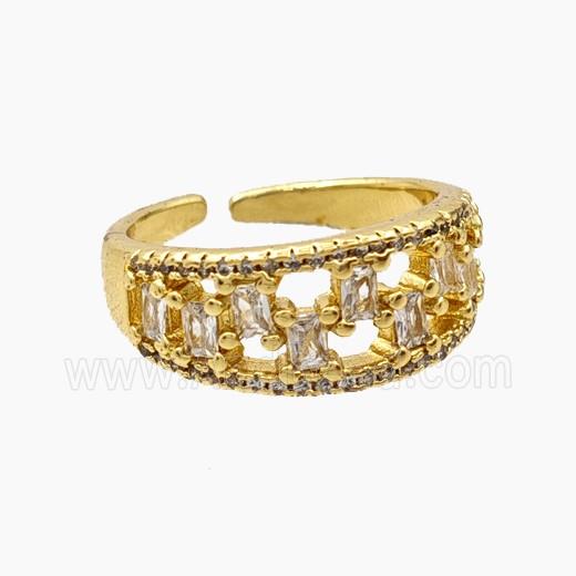Copper Rings Pave Zirconia Gold Plated