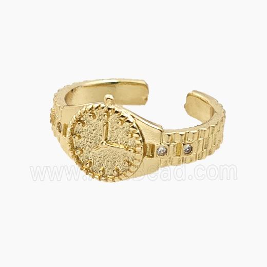 Copper Wristwatch Rings Gold Plated