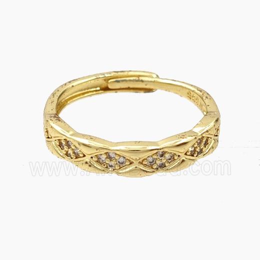 Copper Rings Pave Zirconia Gold Plated