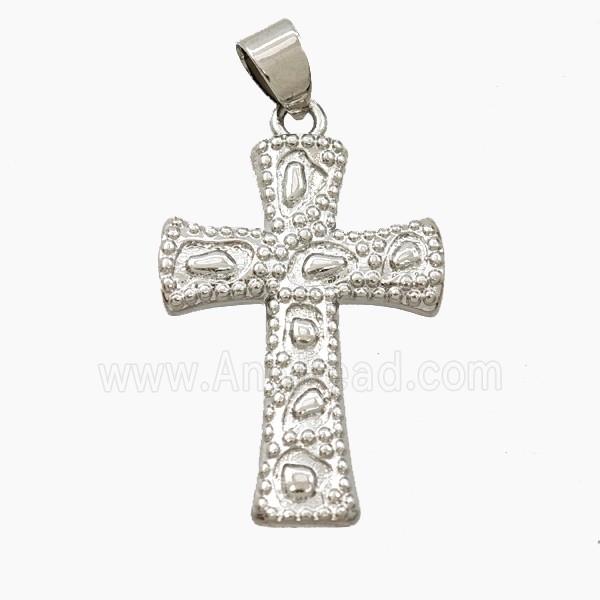 Copper Cross Pendant Bohemia Style Platinum Plated