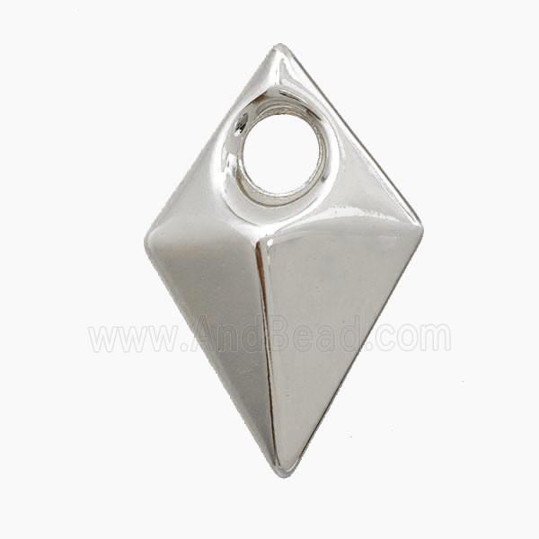 Copper Diamond Pendant Platinum Plated