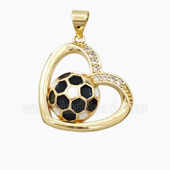 Copper Pendant Pave Zircon, Gold Plated