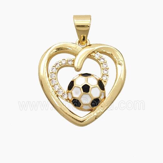 Copper Pendant Pave Zircon, Gold Plated