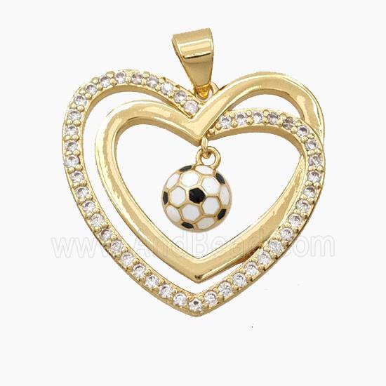 Copper Pendant Pave Zircon, Gold Plated