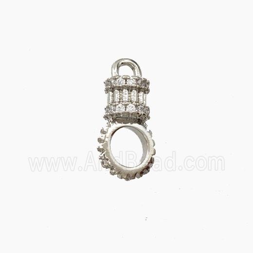 Copper Pendant Pave Zircon, Gold Plated