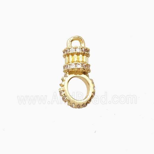 Copper Bail Pave Zirconia Gold Plated