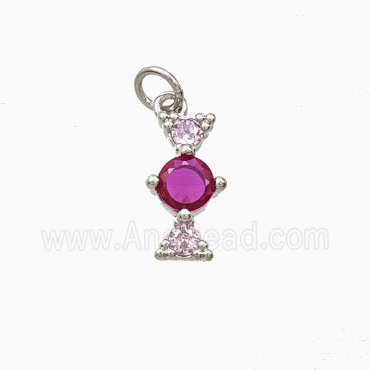 Copper Sweets Pendant Pave Zirconia Platinum Plated