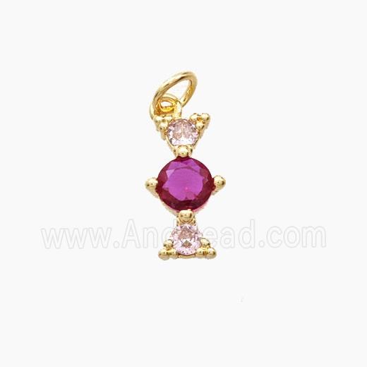 Copper Sweets Pendant Pave Zirconia Gold Plated