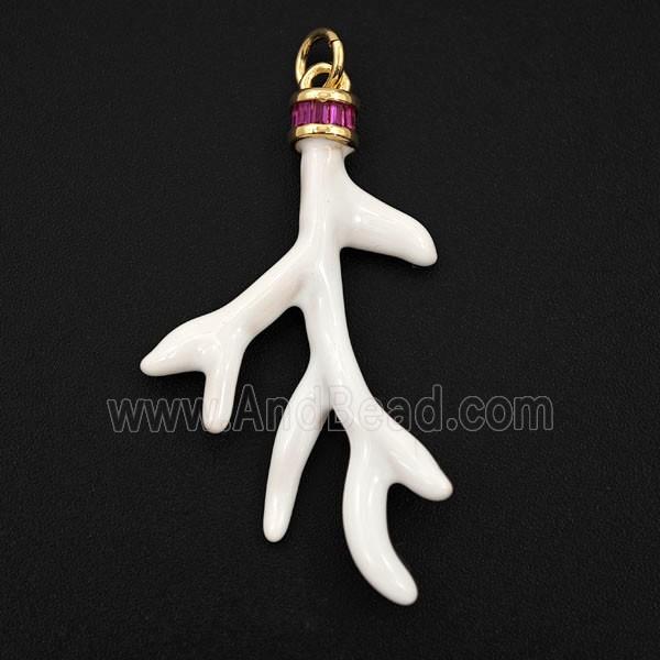 Enamel Copper Pendant, Gold Plated