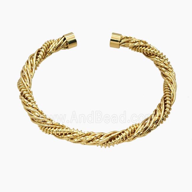 Copper Open Cuff Bangles Gold Plated
