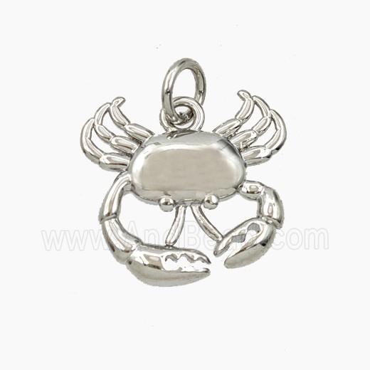Copper Crab Pendant Platinum Plated