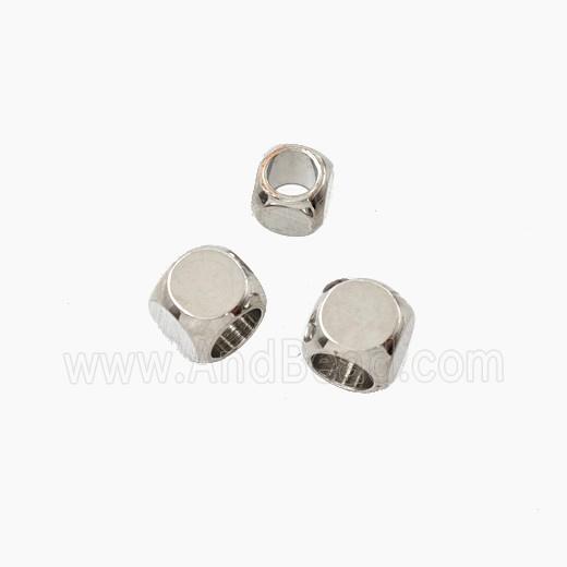 Copper Cube Beads Platinum Plated
