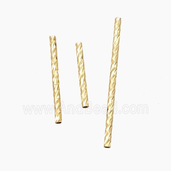 Copper Tube Beads Gold Plated