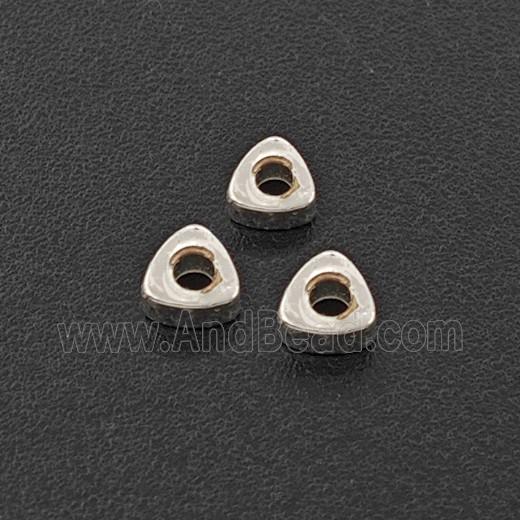 Copper Triangle Beads Shiny Silver