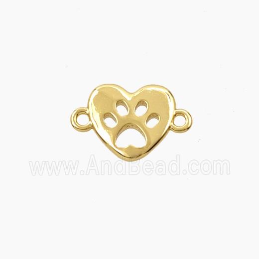 Copper Heart Connector Paws Gold Plated