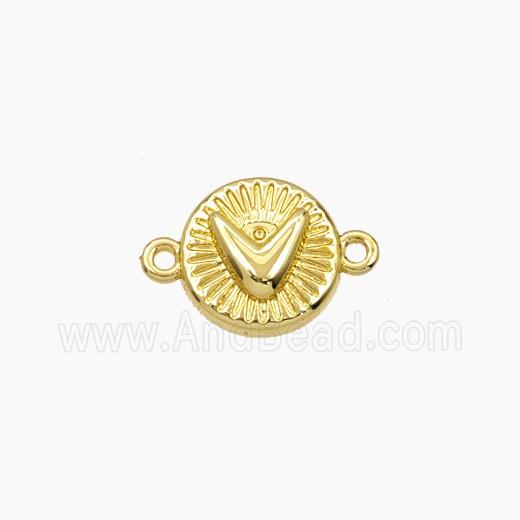 Copper Circle Heart Connector Gold Plated