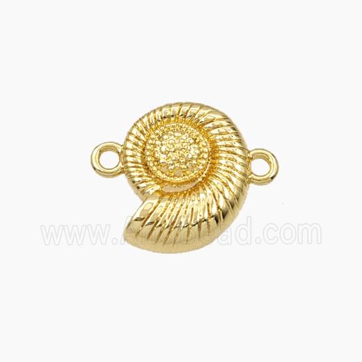 Copper Conch Shell Connector Swirl Gold Plated