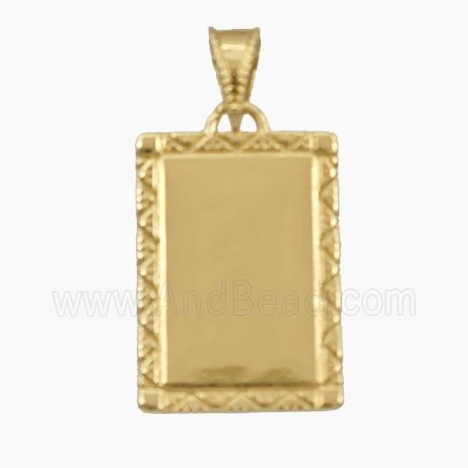 Copper Rectangle Pendant Gold Plated