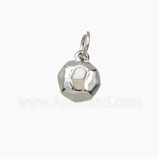 Copper Button Pendant Platinum Plated