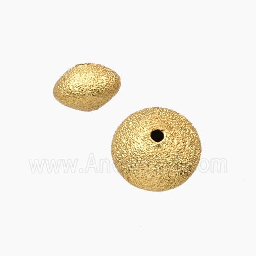 Copper Rondelle Beads Frosted Gold Plated