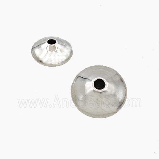 Copper Rondelle Beads Platinum Plated