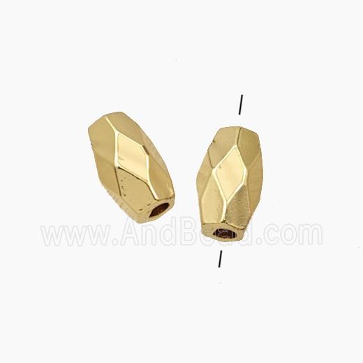 Copper Rice Beads Faceted Gold Plated