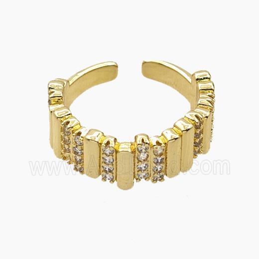 Copper Rings Micropave Zirconia Gold Plated