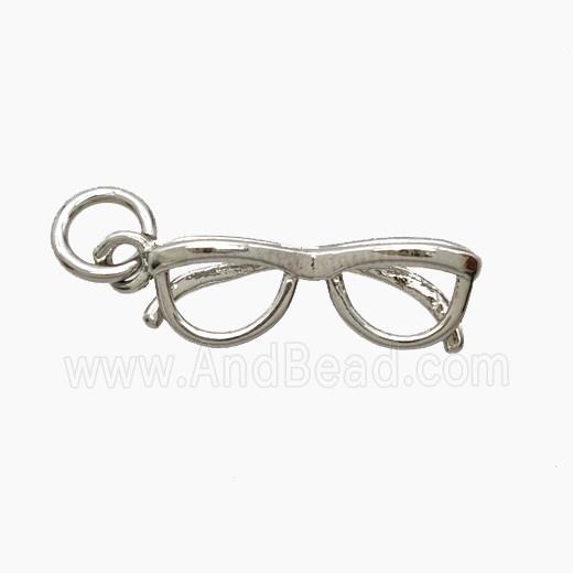 Copper Glasses Pendant Platinum Plated