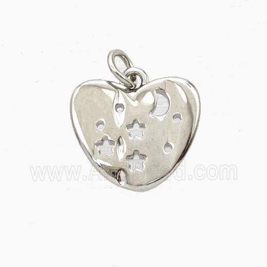 Copper Heart Pendant Platinum Plated