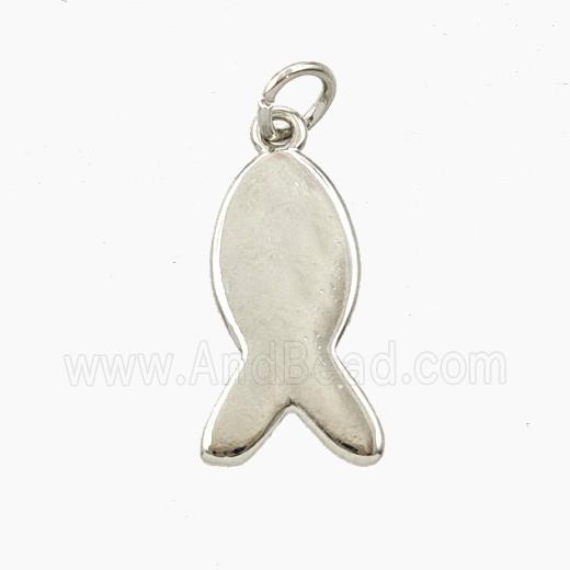 Copper Fish Pendant Platinum Plated