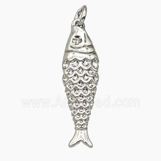Copper Fish Pendant Platinum Plated
