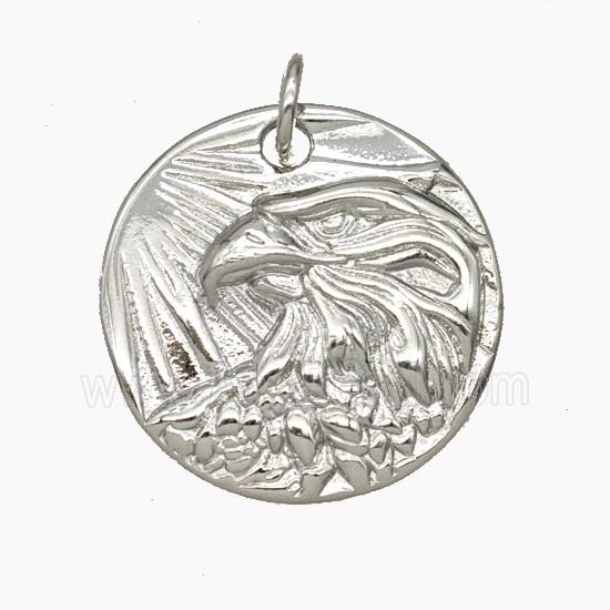 Copper Eagle Pendant Hawk Birds Platinum Plated
