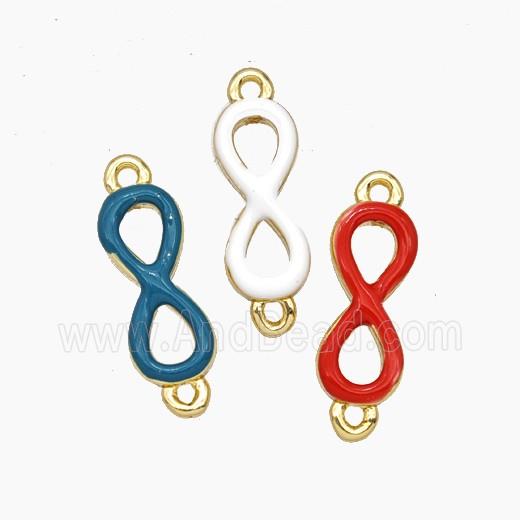 Copper Infinity Connector Enamel Gold Plated Mixed