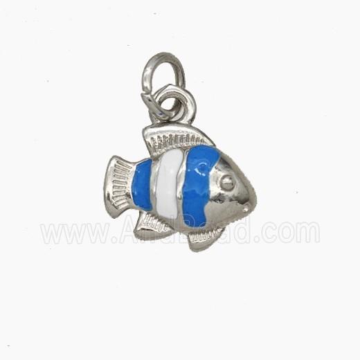 Copper Fish Pendant Enamel Platinum Plated