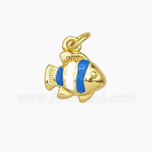 Copper Fish Pendant Enamel Gold Plated