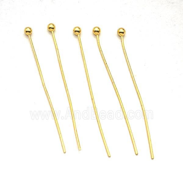 Copper Ball-Head Pins Gold Plated