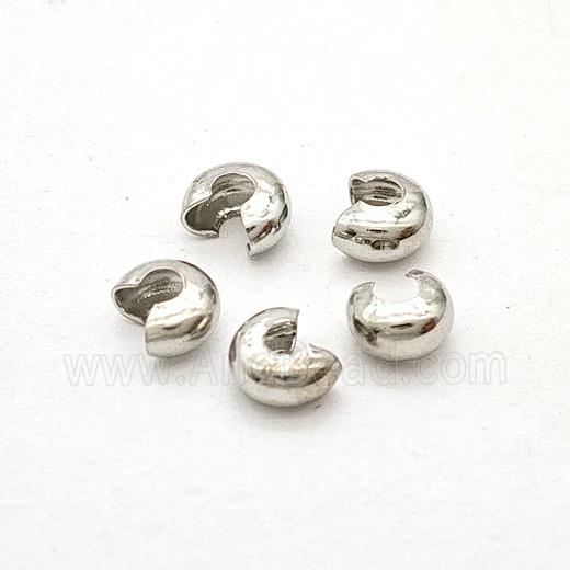 Copper Crimp Cover Beads Platinum Plated