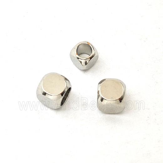 Copper Cube Beads Platinum Plated