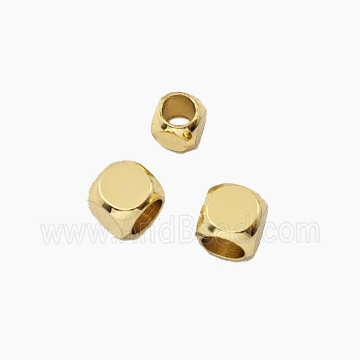 Copper Cube Beads Gold Plated